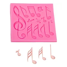 Molde Silicone Musica Letras Notas Musicais Fondant Biscuit Foto mini 2