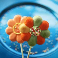 Molde Silicone Pirulito 4 Cavidades Gourmet Flor Silikomart Foto mini 2