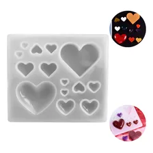 Molde Silicone Resina Gesso Coração Chaveiro Pingente Artesa Foto  mini 1