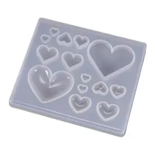 Molde Silicone Resina Gesso Coração Chaveiro Pingente Artesa Foto mini  2