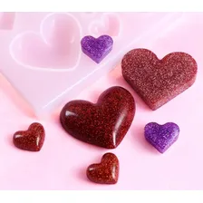Molde Silicone Resina Gesso Coração Chaveiro Pingente Artesa Foto mini  3