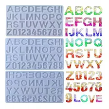 Molde Silicone Resina Sabonete Vela Letras Numeros 36cm Foto mini  3
