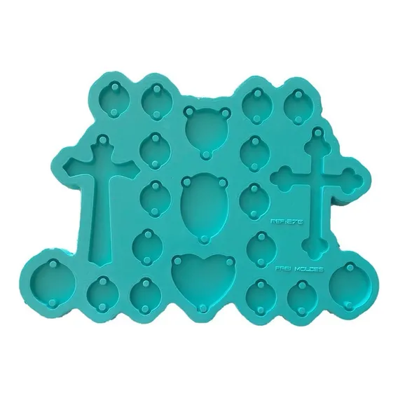 Molde Silicone Resina Terço Religioso Entremeio CrucifĂxo FĂ© Foto 1