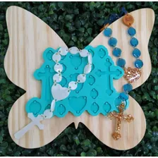 Molde Silicone Resina Terço Religioso Entremeio CrucifĂxo FĂ© Foto mini 4