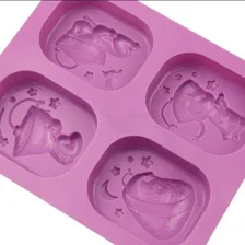 Molde Silicone Sabonete 4 Cav Menino Mini Campones Biscuit Cor Violeta Foto mini 3