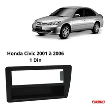 Moldura 1 Din Fiamon Honda Civic 2001 Até 2006 Preta Foto  mini 1