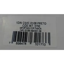 Moldura 1 Din Fiamon Honda Civic 2001 Até 2006 Preta Foto mini  3