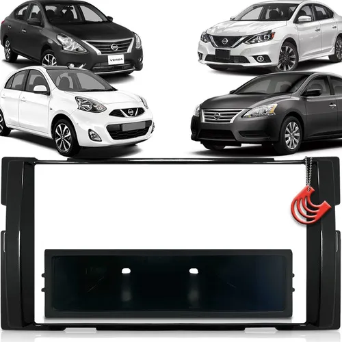 Moldura 2 Din Dvd Mp5 New March Versa 2014/ Black Piano Foto 1