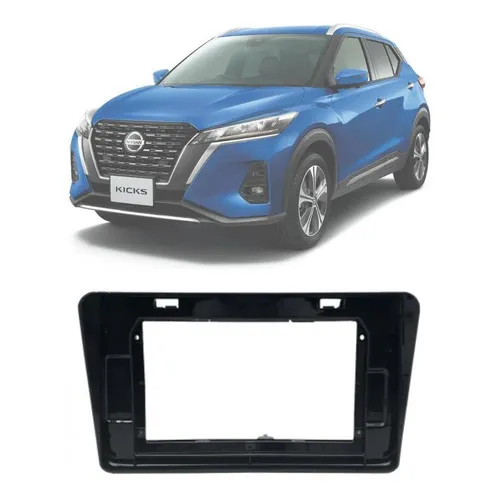 Moldura 2 Din Fiamon Nissan Kicks 2016 Até 2021 Black Piano Foto 1