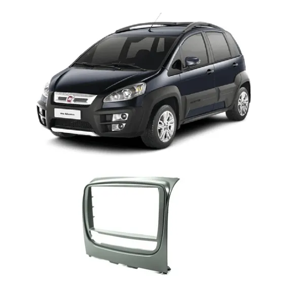 Moldura 2 Din Fiat Idea 2015 Em Diante Cinza Fosco Jp/ch Foto 1