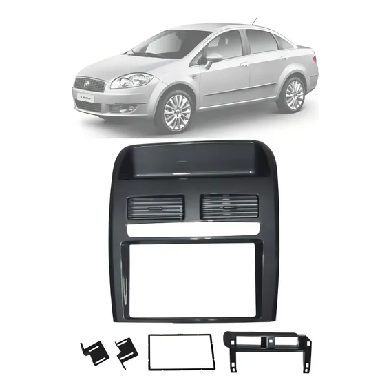 Moldura 2 Din Fiat Linea 08/14 Grafite Fiamon 4022 Foto 1