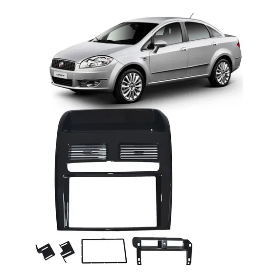 Moldura 2 Din Fiat Linea 2008 À 2014 - Black Piano - Fiamon Foto 1