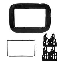 Moldura 2 Din Fiat Mobi Black Piano 7 Pol Fiamon 4010 Cor Preto Foto mini  3