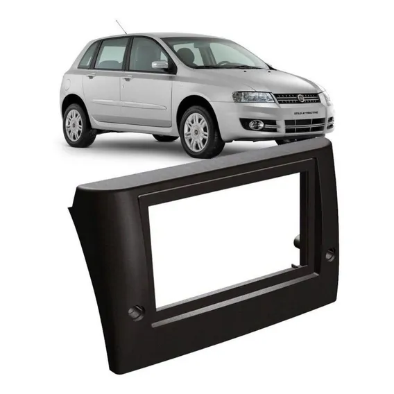 Moldura 2 Din Fiat Stilo Preta Foto 1
