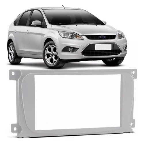 Moldura 2 Din Ford Focus 2009 À 2013 Prata Fiamon 2857 Foto 1