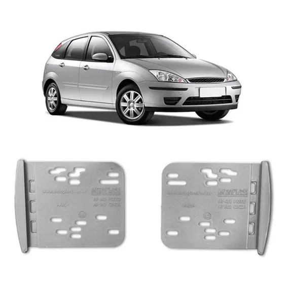 Moldura 2 Din Ford Focus/ka/ecosport/ranger Prata 2691 Foto 1