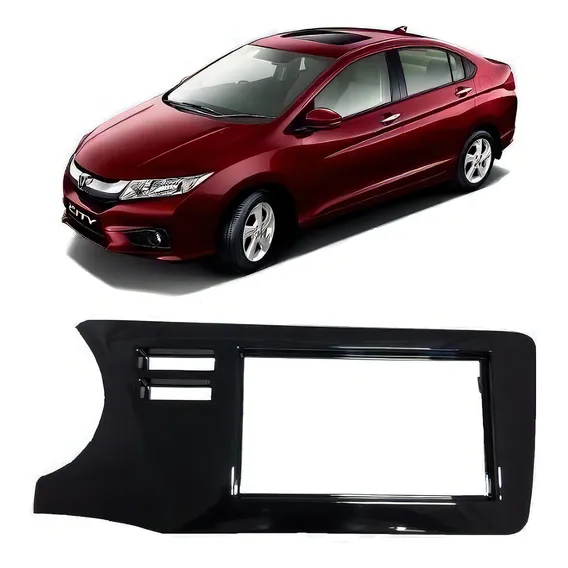 Moldura 2 Din Honda City 2015 + Chicote + Adaptador Antena Foto 1