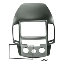Moldura 2 Din I30 2009 2012 Ar Anal贸gico Preto Prata Epx 015 Foto mini 2