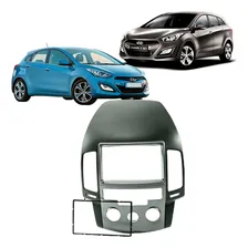 Moldura 2 Din I30 2009 2012 Ar Anal贸gico Preto Prata Epx 015 Foto mini 1