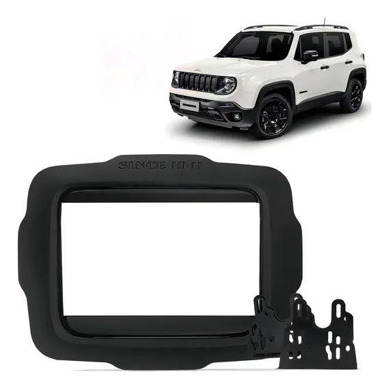 Moldura 2 Din Jeep Renegade 2017 2018 MÃdia De Fabrica Preto Foto 1