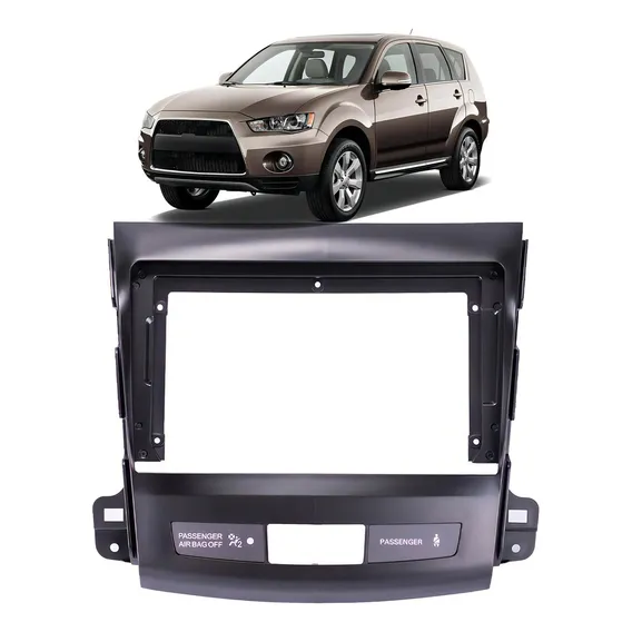 Moldura 2 Din Mitsubishi Outlander 9 2008 Até 2012 - Preto Foto 1