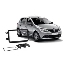 Moldura 2 Din MultimÃdia Renault Sandero Preto 2016/2017 Foto mini 1