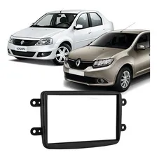 Moldura 2 Din Painel Dvd Renault Logan 2012 À 2017 Preto Foto mini 2