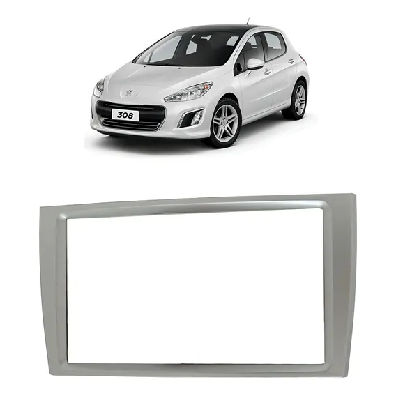 Moldura 2 Din Peugeot 308/408 Grafite - Fiamon Foto 1