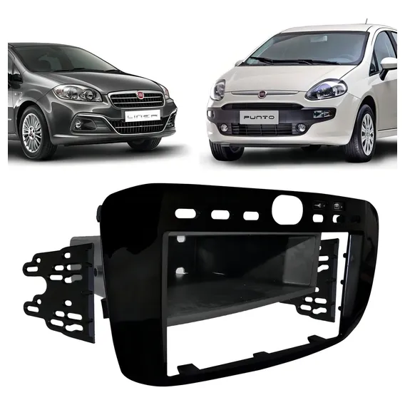 Moldura 2 Din Preta Fiat Punto 2013 A 2017 Linea 2015 A 2016 Foto 1