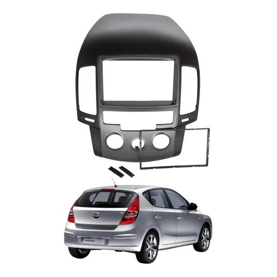 Moldura 2 Din Preta Hyundai I30 Ar Anal贸gico 2007 脕 2012 Foto 1