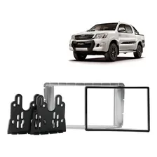 Moldura 2 Din Toyota Hilux Srv E Sw4 2012 A 2016 Prata Foto mini 1