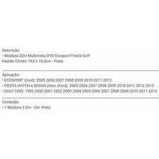 Moldura 2din Multimidia Dvd Ecosport Fiesta Golf 99 A 13 Foto mini  2
