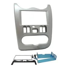 Moldura 2din Renault Logan 2010/2012 Sandero 2007/2012 Prata Foto mini 4