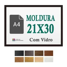 Moldura A4 Quadro Foto Certificado Diploma 21x30 Com Vidro Cor Preto Foto mini 1