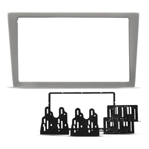 Moldura Do Painel 2 Din Chevrolet Montana 2005 2006 Prata Foto 1