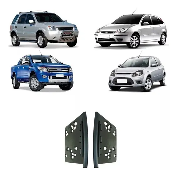 Moldura Dvd 2 Din Multimídia Ford Ka Preta Ap488 Foto 1