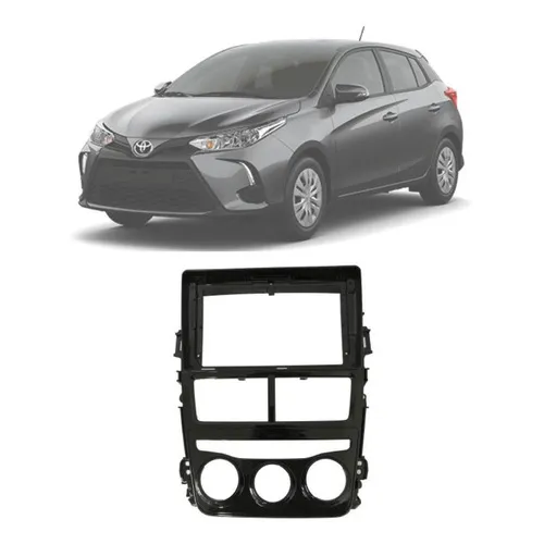 Moldura Dvd 2 Din Yaris Ar Anal贸gico 2018 2019 Black Piano Foto 1