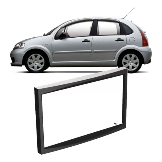 Moldura Dvd 2din Citroen C3 03/10 Peugeot 307 03/10 Preto Foto 1