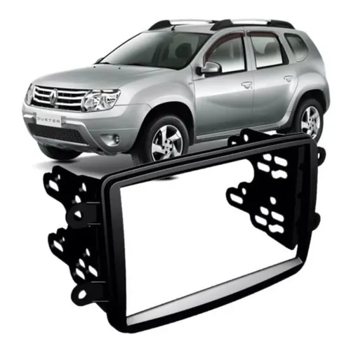 Moldura Dvd 2din Duster E Sandero Oroch Captur Kwid Preto Foto 1