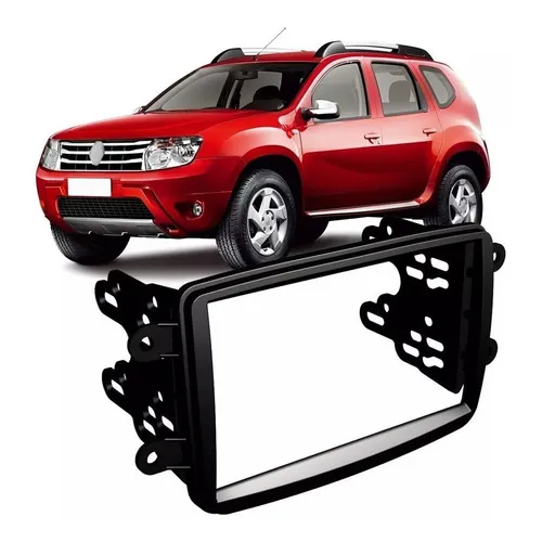 Moldura Dvd 2din Duster Sandero Logan - Black Piano Chines Foto 1