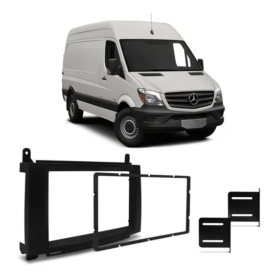 Moldura Dvd 2din Mercedes Sprinter 2013 A 2020 Preto Fosco Foto 1