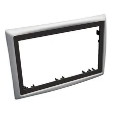 Moldura Dvd 2din Renault Megane Intermediaria Prata Foto mini 1