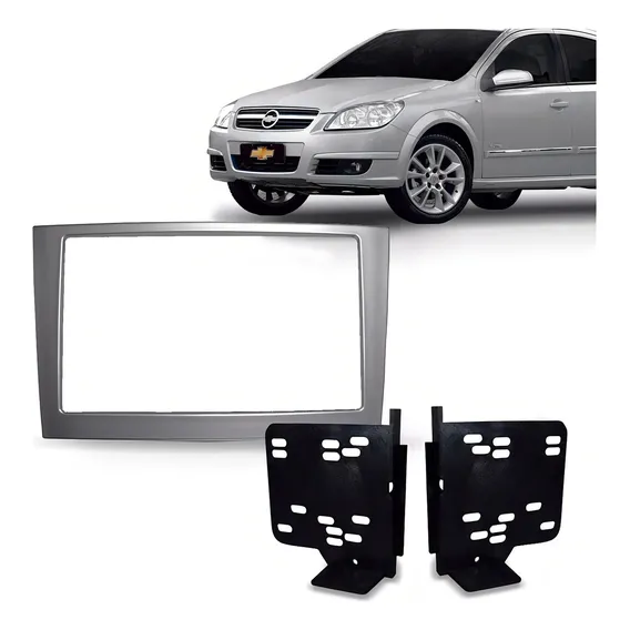 Moldura Dvd 2din Vectra Corsa Montana Meriva - Prata. Foto 1