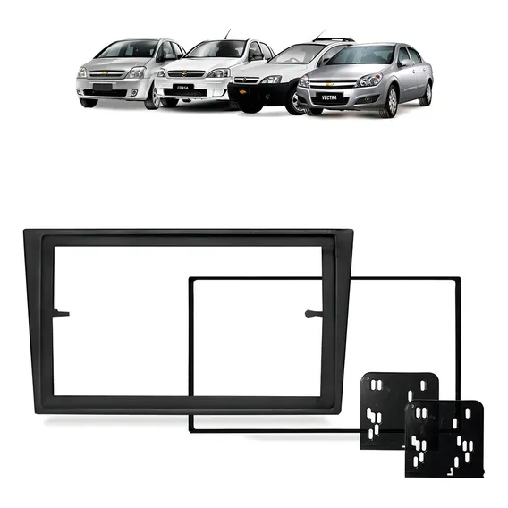 Moldura Dvd Multimidia Mp5 2 Din Montana 2003 A 2010 Preto Foto 1