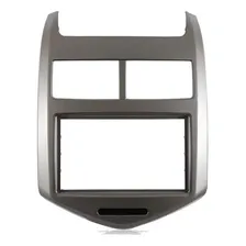 Moldura Dvd Sonic Hatch Sedan Cinza 2 Din - Autoplast Foto mini 1