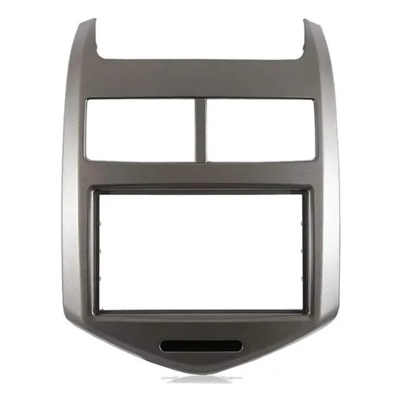 Moldura Dvd Sonic Hatch Sedan Cinza 2 Din - Autoplast Foto 1