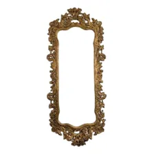 Moldura Espelheira Salão Maquiagem Antiga Provençal Arabesco Cor Dourado Envelhecido Foto  mini 1