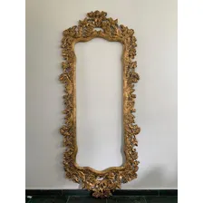 Moldura Espelheira Salão Maquiagem Antiga Provençal Arabesco Cor Dourado Envelhecido Foto mini  2