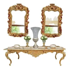 Moldura Espelho Luiz 15 Banheiro 1.30 Decorar Casamento Cor Dourado Envelhecido Foto mini 4