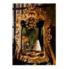 Moldura Espelho Luiz 15 Banheiro 1.30 Decorar Casamento Cor Dourado Envelhecido Foto mini  2